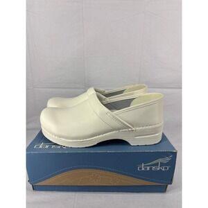 Dansko Medical Work Professional Clogs Womens White Leather Slip On 45‎ NWT